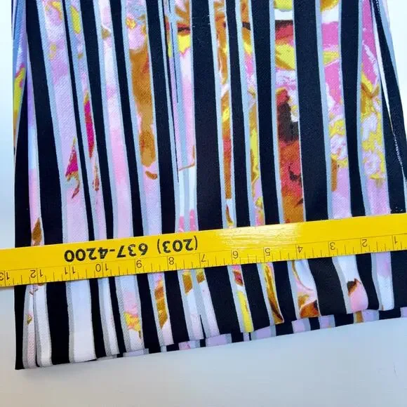 Bisou Bisou Michele Bohbot Striped Wide Leg Pants Black Side Zip Slit Womens S - Picture 12 of 12